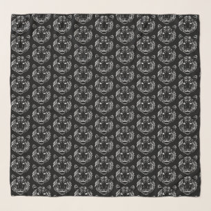 Black and White Tribal Tiger Scarf