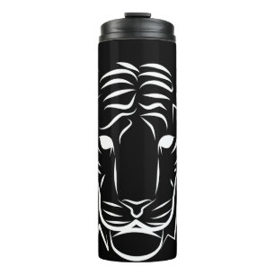 Black and White Tribal Tiger Thermal Tumbler