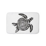 Black and White Tribal Turtle Art Bath Mat
