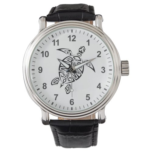 Black And White Tribal Turtle Watch