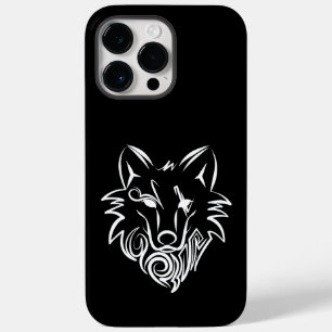 Black and White Tribal Wolf Case-Mate iPhone 14 Pro Max Case
