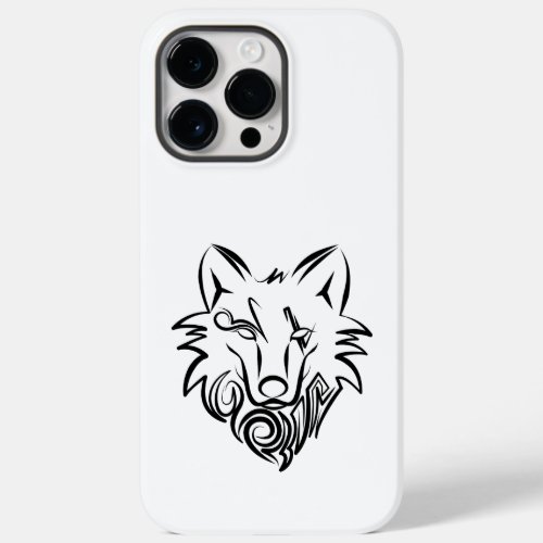 Black and White Tribal Wolf Case_Mate iPhone 14 Pro Max Case