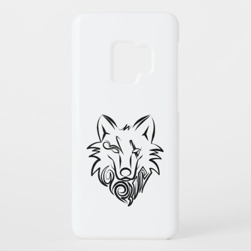 Black and White Tribal Wolf Case_Mate Samsung Galaxy S9 Case