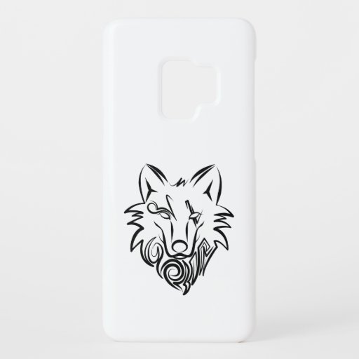 Black and White Tribal Wolf Case-Mate Samsung Galaxy S9 Case
