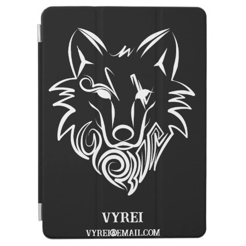 Black and White Tribal Wolf iPad Air Cover