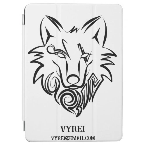 Black and White Tribal Wolf iPad Air Cover