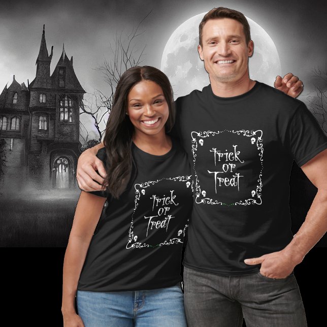 Black and White Trick or Treat T-Shirt (Creator Uploaded)