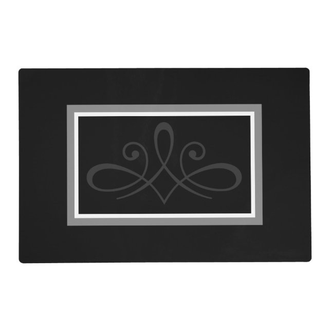 Black and white trinket tray placemat (Front)