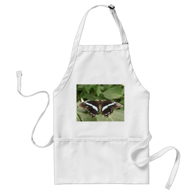 Black and White Tropical Butterfly Apron (Front)