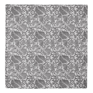 Black and White Tropical Damask Pattern Duvet Cover