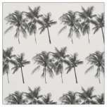 Black and white tropical palm tree summer modern fabric