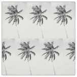 Black and white tropical palm tree summer photo fabric