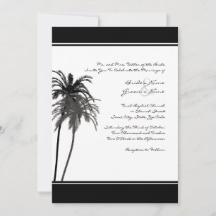 Black and White Tropical Palms Invitation