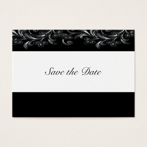 Black and White Tropical Vines Save The Date Cards Business Card