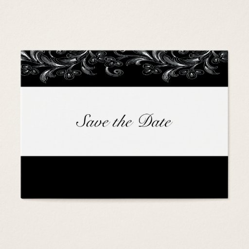 Customizable Black and White Tropical Vines Save The Date Cards Business Card