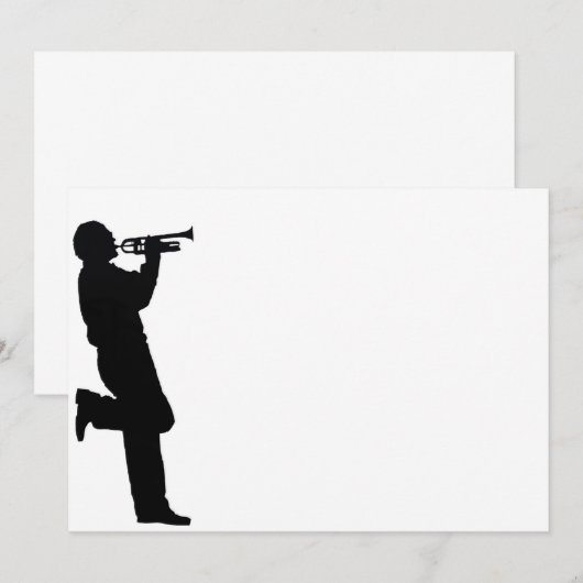 Black and White Trumpet Jazz Musician (Front/Back)