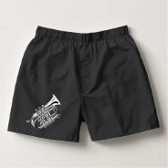 Black And White Trumpet Sketch Musical Instrument Boxers at Zazzle