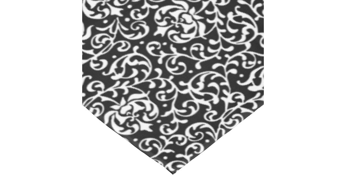 Black and White Tudor Gardens Floral Damask Tablecloth | Zazzle