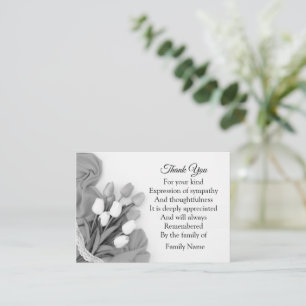 Black And White Tulip Flower Thank You Note Card