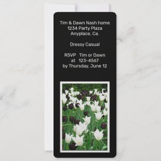BLACK AND WHITE TULIPS  CUSTOMIZABLE  INVITATION