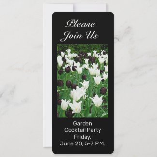 BLACK AND WHITE TULIPS  CUSTOMIZABLE  INVITATION