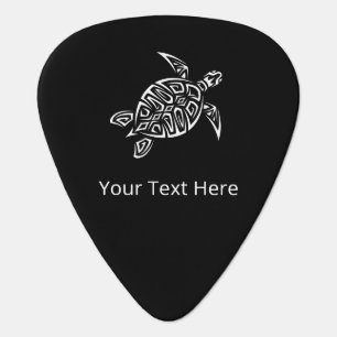 Black And White Turtle Custom Coastal Guitar Pick