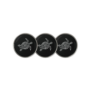 Black And White Turtle Maritime Golf Ball Marker
