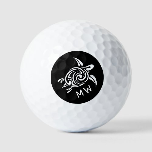 Black And White Turtle Maritime Golf Balls