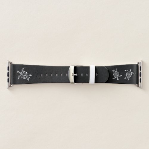 Black And White Turtles Coastal Apple Watch Band