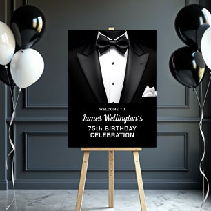 Black and White Tuxedo Birthday Event Foam Board