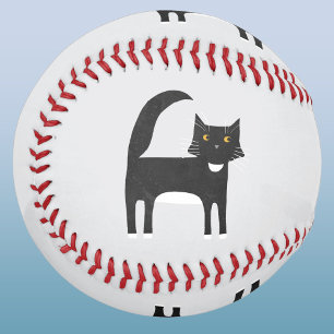 Black and White Tuxedo Cat Baseball