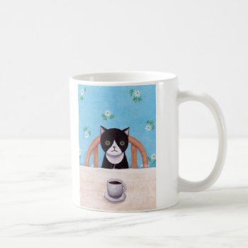 Black And White Tuxedo Cat Coffee Mug Cute Kitten by MiKaArt at Zazzle