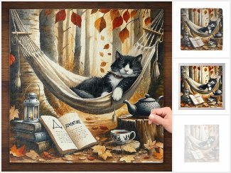 Black and White Tuxedo Cat Dreaming of Adventure