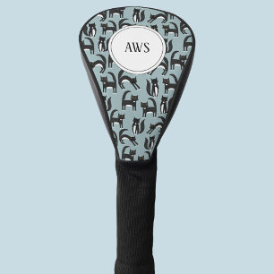 Black and White Tuxedo Cat Fun Pattern Golf Head C Golf Head Cover