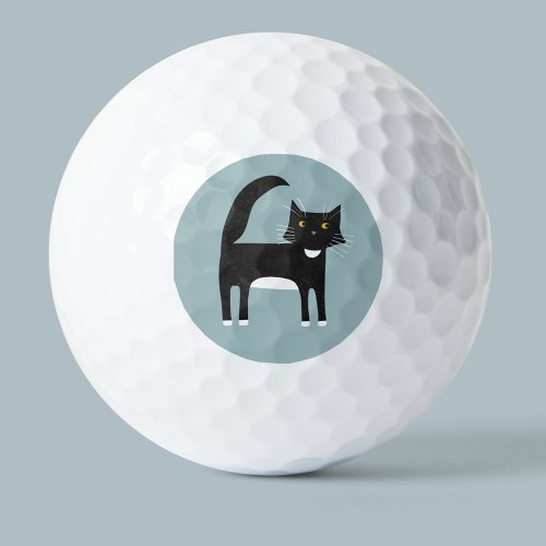 Black and White Tuxedo Cat Golf Balls