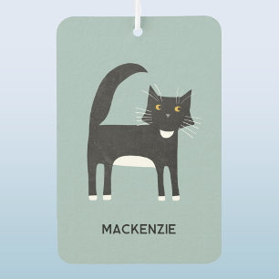 Black and White Tuxedo Cat Personalized Air Freshener