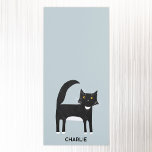 Black and White Tuxedo Cat Personalized Magnetic Notepad<br><div class="desc">A cute black and white tuxedo cat on a duck egg blue background,  perfect for animal lovers.  Change the name to customize.  Original art by Nic Squirrell.</div>