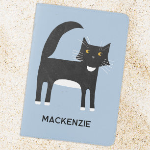 Black and White Tuxedo Cat Personalized Passport Holder