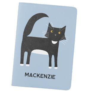Black and White Tuxedo Cat Personalized Passport Holder