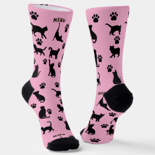 Black and White Tuxedo Cat Socks Pattern Gift