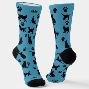 Black and White Tuxedo Cat Socks Pattern Gift