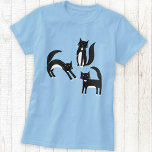 Black and White Tuxedo Cat T-Shirt<br><div class="desc">Cute black and white tuxedo cats going about their business. Perfect for animal and pet lovers.</div>