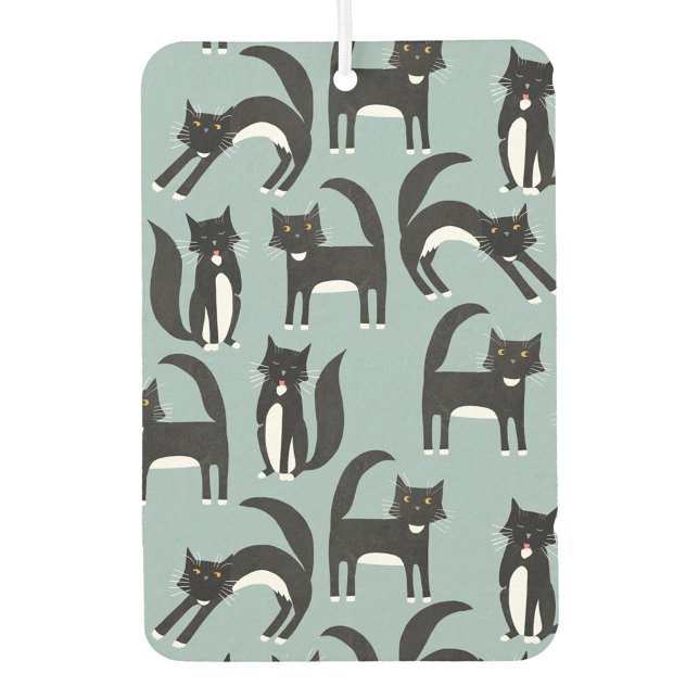 Black and White Tuxedo Cats Air Freshener (Black and white tuxedo cat pattern air freshener)