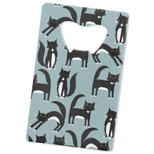 Black and White Tuxedo Cats Credit Card Bottle Opener