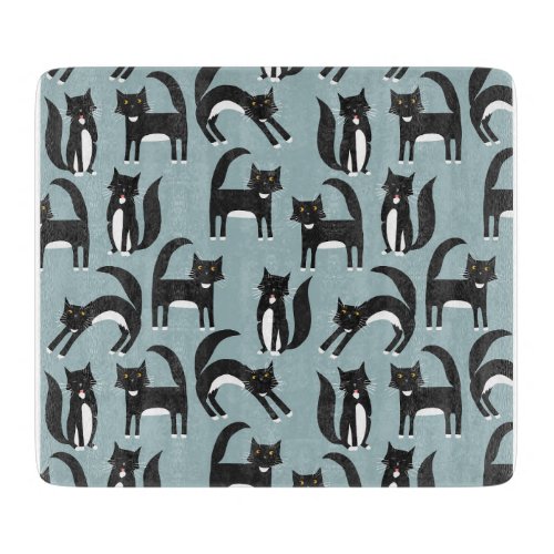 Black and White Tuxedo Cats Cutting Board