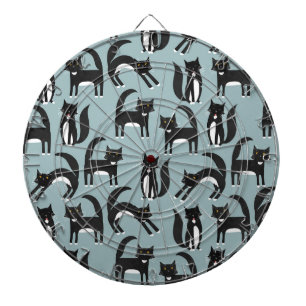 Black and White Tuxedo Cats Dart Board