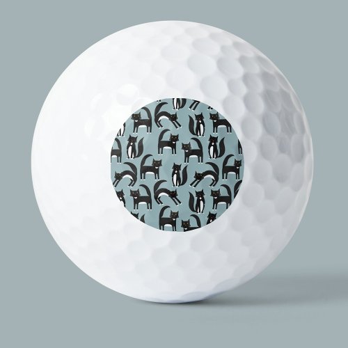 Black and White Tuxedo Cats Golf Balls
