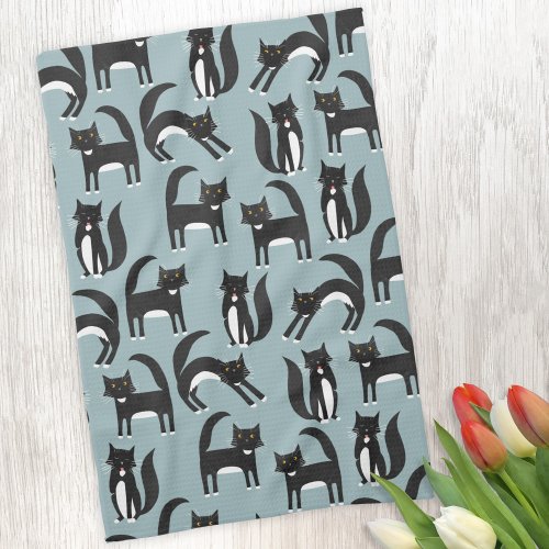 Black and White Tuxedo Cats Kitchen Towel