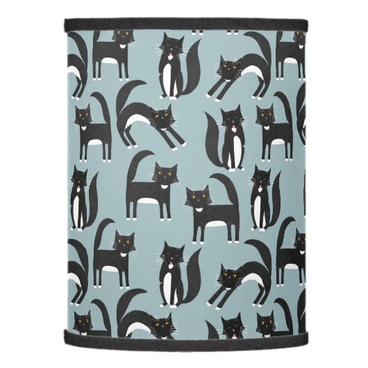 Black and White Tuxedo Cats Lamp Shade (Left)