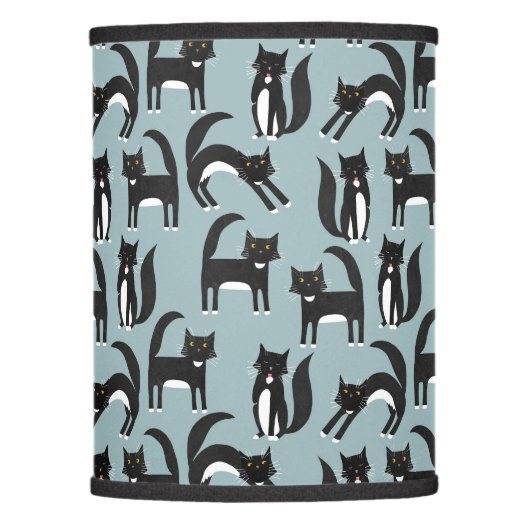 Black and White Tuxedo Cats Lamp Shade (Front)